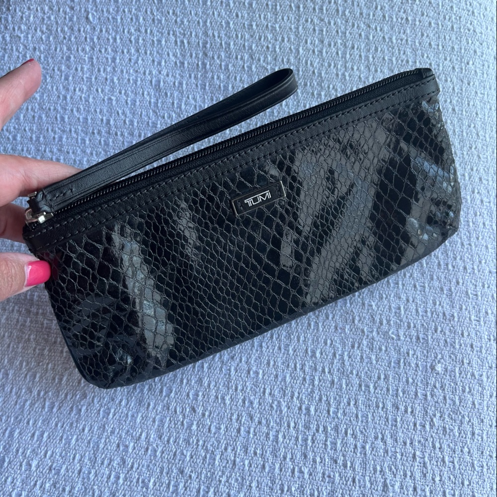 Tumi Faux Snakeskin Wristlet